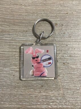 Vintage Pink Energizer Bunny / London Drugs Keychain - Acrylic Square